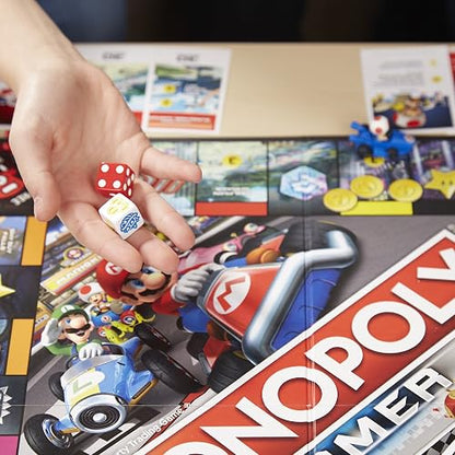 Hasbro Gaming, Monopoly Edición Mario Kart, Nintendo, Juego de Mesa Familiar, Juego para 2 a 4 Jugadores, Edad Recomendada: de 8 Años en Adelante
