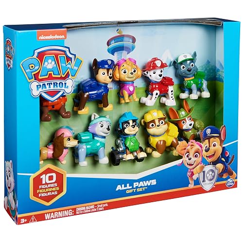 Paw Patrol, 10.º Aniversario, Set de Regalo de Figuras de Juguete con 10 Figuras de acción coleccionables, Juguetes para niños a Partir de 3 años