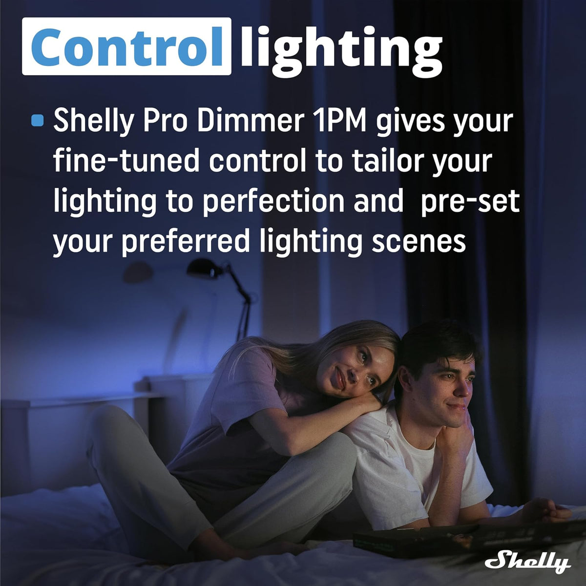 Shelly Pro Dimmer 1PM – Regulador de luz Wi-Fi/LAN, Medidor de consumo integrado, 1 canal, 200 W, Instalación- carril DIN, Compatible con lámparas halógenas y LED, Alexa, Google Home, App iOS, Android