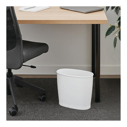 InterDesign 93441 Kent Oval Wastebasket Trash Can for Bathroom, Kitchen, Office, White