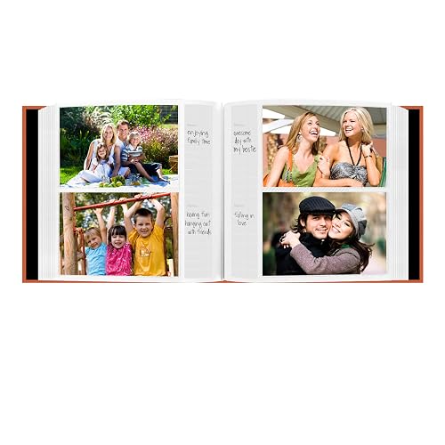 Pioneer 200 Pocket Fabric Frame Cover Photo Album, Tangerine Orange