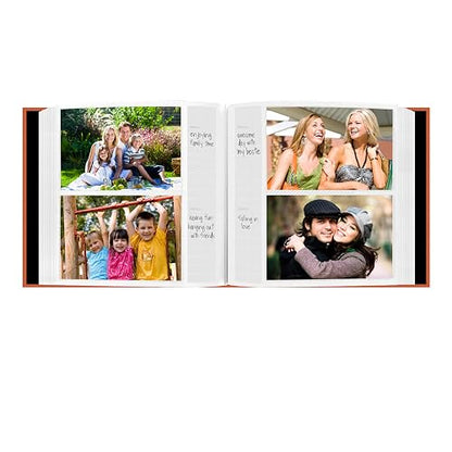 Pioneer 200 Pocket Fabric Frame Cover Photo Album, Tangerine Orange