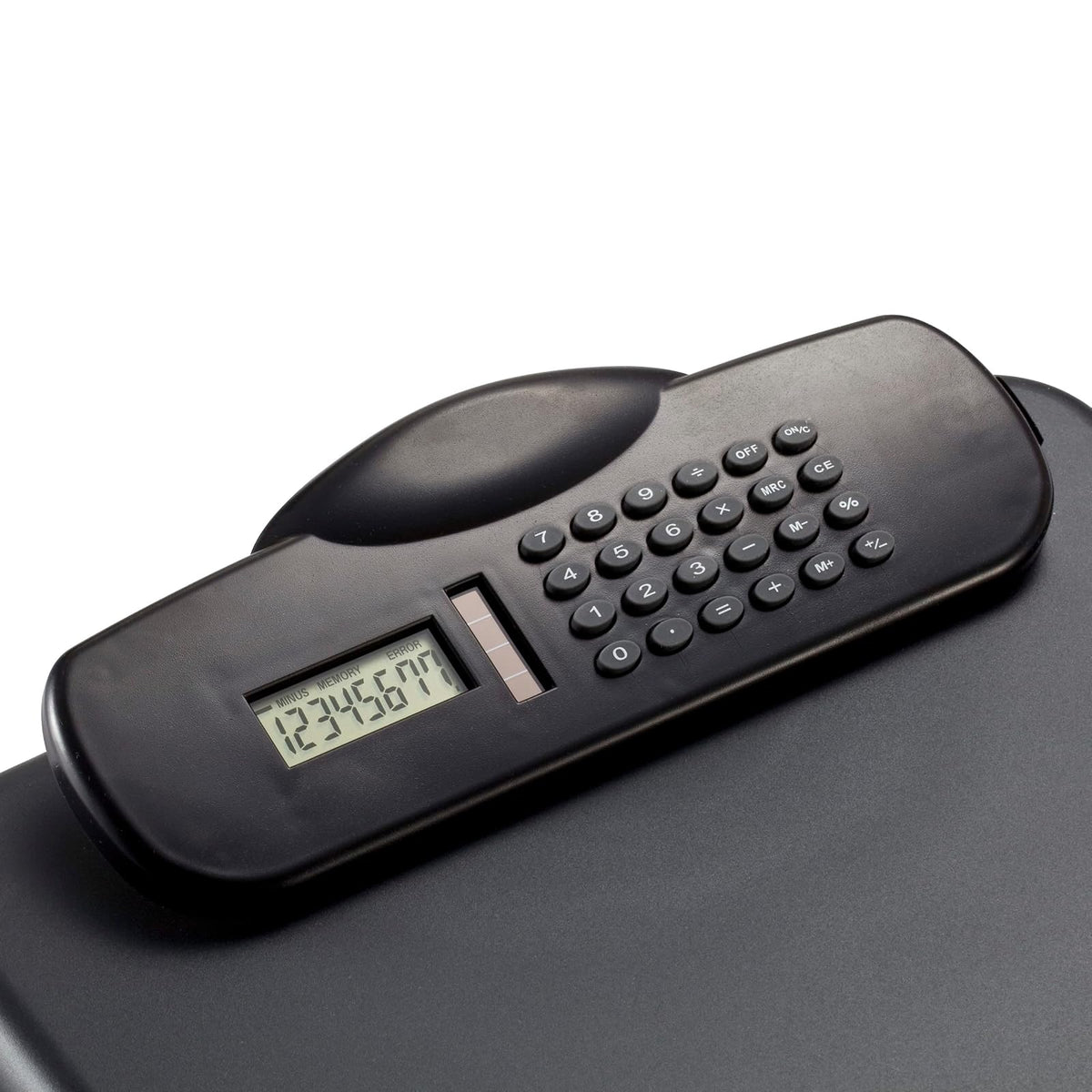 Officemate 83306 Slim Clipboard Box with Calculator, charcoal