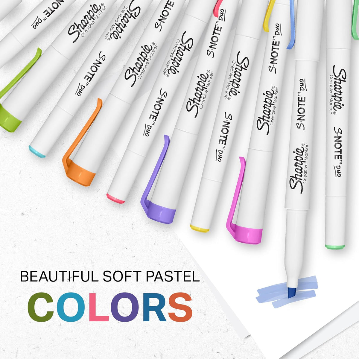 Sharpie S-Note Duo - Marcadores creativos de doble punta, marcatextos y marcador artístico, colores surtidos, puntas finas y de cincel, incluye caballete de pie, 16 piezas.