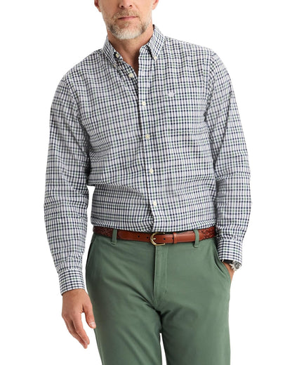 Dockers Camisa de Cuadros para Hombre, Stain Defender - G - Lucent White Plaid