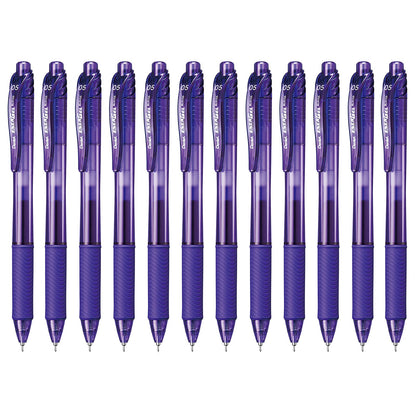 Pentel EnerGel-X Bolígrafo de Gel Punta de Aguja 0.5 mm, Paquete de 8 - 12 Unidad (Paquete de 1) - Aguja de 0,5 mm - Violeta