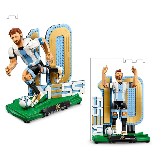 Lego Editions Lionel Messi: Leyenda del Futbol – Set de Construcción – Decoración Coleccionable Inspirada en el Futbol – Set de Exhibición – Regalo para Niños y Niñas – 43015