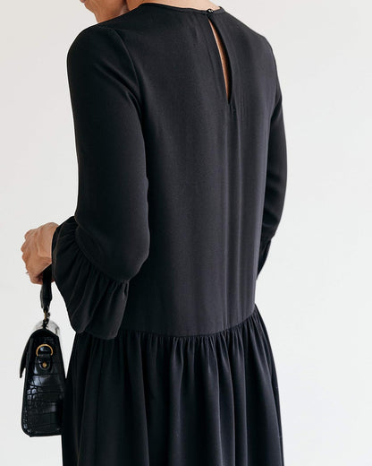 The Drop Vestido de Cintura Caída Para Mujer, Negro, por @jaceyduprie