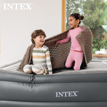 Intex 64125ED Dura-Beam Plus Series Essential Rest Airbed con Bomba eléctrica Interna, Altura de la Cama de 18 Pulgadas, Queen