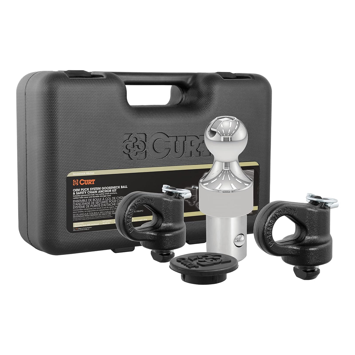 Curt 60639 Kit de Enganche de Cuello de Cisne para Chevy, Ford, GMC, Nissan Trucks, 40 Libras GTW, Bola de 2-5/16 Pulgadas, Requiere Pucks