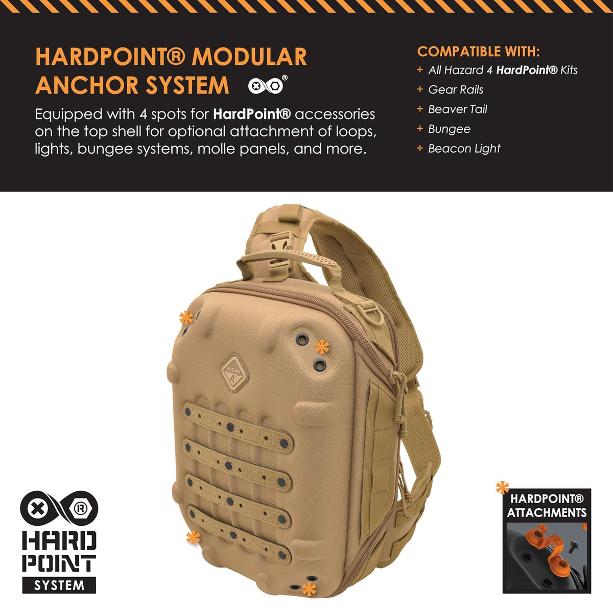 HAZARD 4 Hibachi - Paquete de honda de carcasa ligera, panel divisor multiuso Molle táctico mochila (15 L)