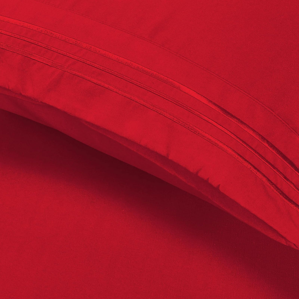 Elegant Comfort - Juego de Funda de Almohada de Lujo Ultra Suave de 2 Piezas, Microfibra de Calidad de Hotel 1500 de Doble Cepillado, Resistente a Las Arrugas, tamaño King, Rojo