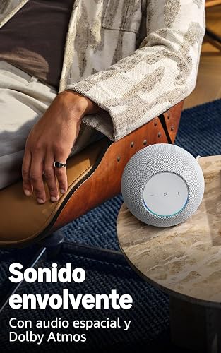 Echo Studio (modelo más reciente), Audio espacial inmersivo y Dolby Atmos, blanco glacial