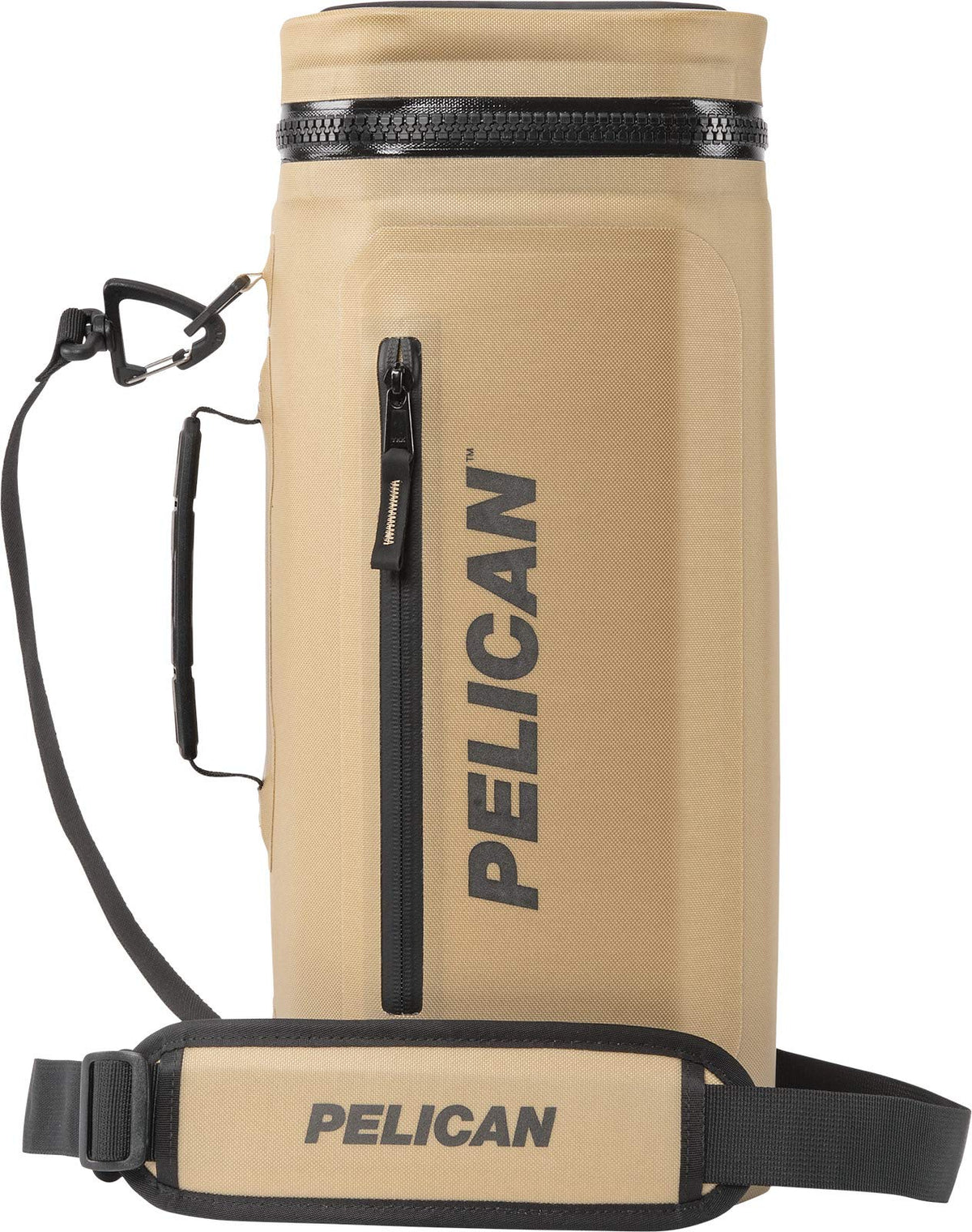 Pelican Dayventure - Enfriador Suave con Honda, Capacidad de 12 latas o 4 Botellas de Vino con Hielo, Resistente al Agua, Carcasa Exterior a Prueba de desgarros, Correa de Hombro Acolchada - marrón