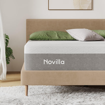 Novilla Colchón Individual XL, colchón de Espuma viscoelástica de Gel de 6 Pulgadas para un sueño Fresco y Alivio de la presión, tamaño Individual XL en una Caja, Bliss