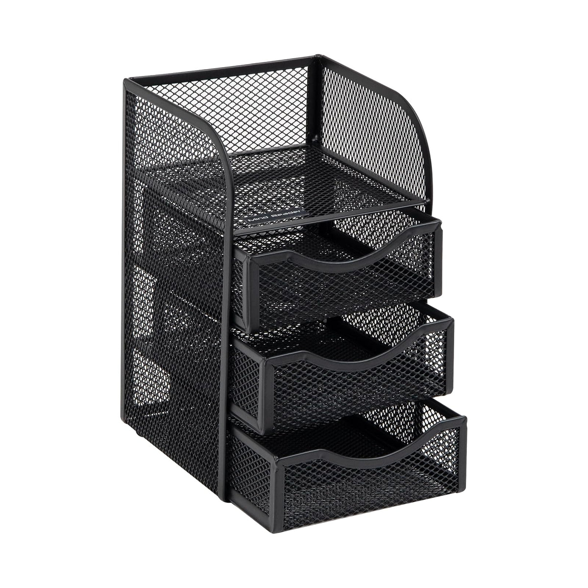 Betesh Mind Reader Desktop Accessory Storage, Paper Binder Clip Basket, Workspace, Office, Metal Mesh, 4.75" L x 5" W x 8" H, Black