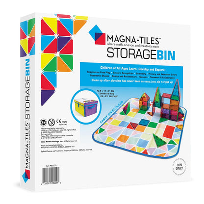 Magna-Tiles - Papelera de Almacenamiento y Alfombra de Juegos interactiva, Plegable con Asas para Sala de Juegos, clóset, recámara, organización del hogar y Aula, cubeta de 32 x 28 x 8 Pulgadas