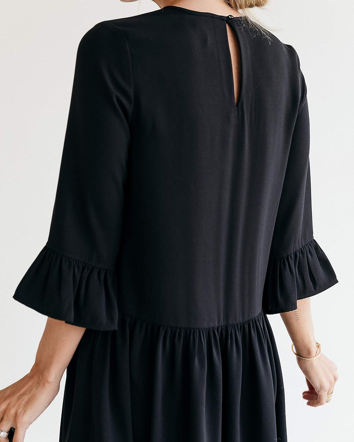 The Drop Vestido de Cintura Caída Para Mujer, Negro, por @jaceyduprie