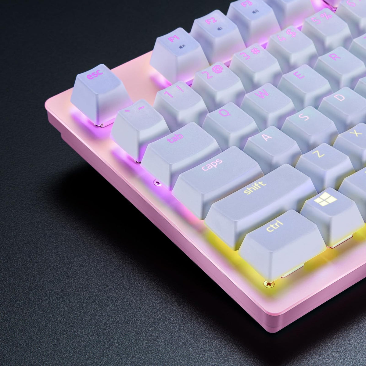 Razer Pbt - Kit de teclas para personalizacion de teclados mecánicos y ópticos, Color Mercury/ Blanco