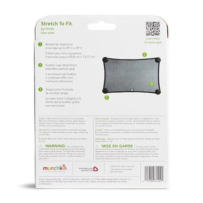Munchkin Parasol Magnetic Stretch-To-Fit Sunshade, Negro, 18x34 Inch (Pack of 2)