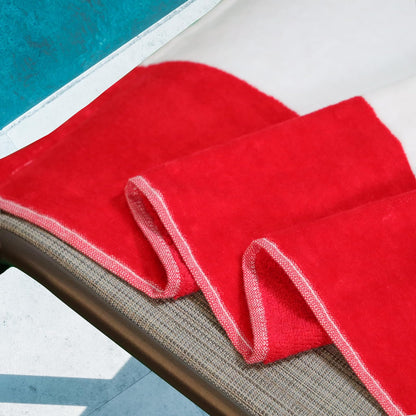 Superior - Toalla clásica para silla de descanso, de algodón de alta calidad, antideslizante, para interiores y exteriores, con diseño de rayas, para patio, sillón, 32 x 102 pulgadas, color rojo
