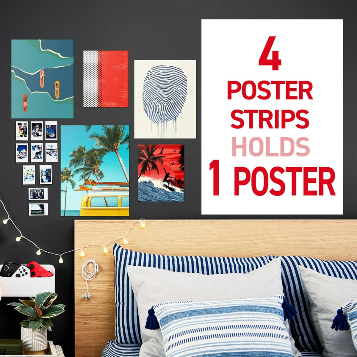Command Poster Hanging Strips Value Pack, Small, White, 60-Strips (17024-60ES)