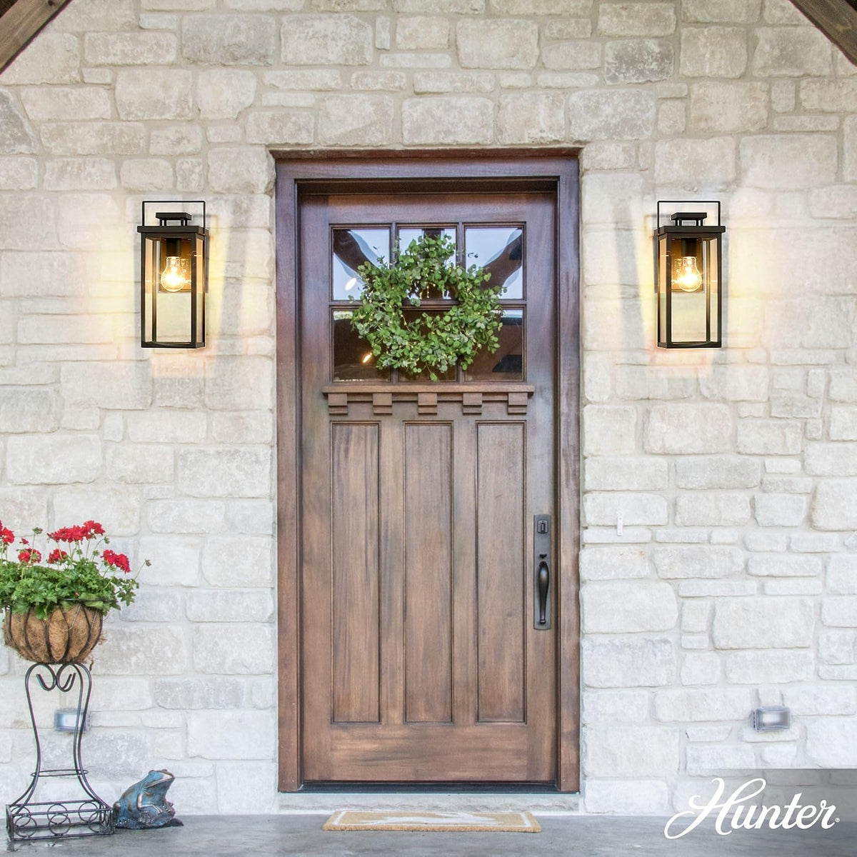 Hunter Fan, Colgante de pared Timbergrove Negro Mate para Exterior 1 Luz, 14 pulgadas