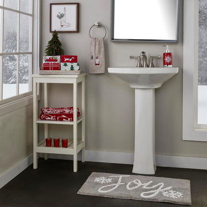 SKL Home - Juego de 2 Toallas de Mano de gnomo navideño/Invierno, para baño, Cocina, Bar y Regalo, Gris/Rojo