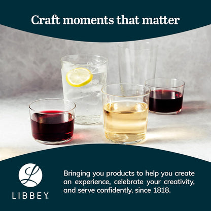 Libbey, Vasos de café de 538 ml, juego de 8, 538 ml, transparente
