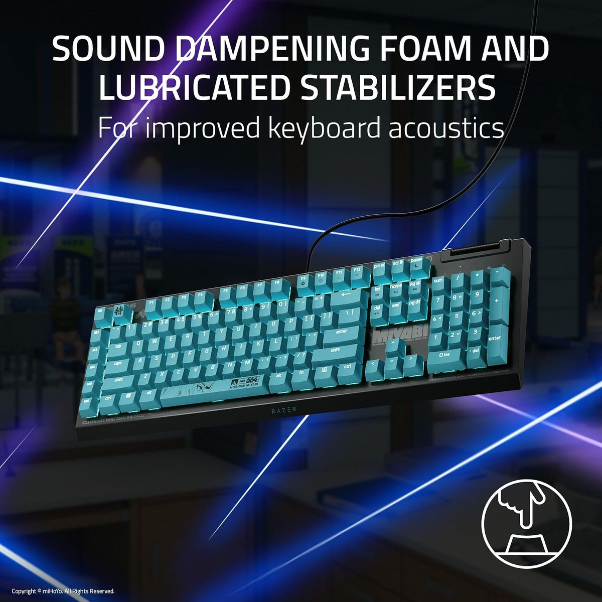 Razer V4 X Mechanical Gaming Keyboard: Green Switches Tactile & Clicky - 6 Macro Keys - Chroma RGB - Doubleshot ABS Keycaps - Sound Dampening & Stabilizers - Zenless Zone Zero Edition