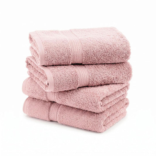 Superior, 900 gram, 100% Premium Long-Staple Combed Cotton 4-Piece Hand Towel Set, Tea Rose - Hand Towel 4-Pack - Rosa de té
