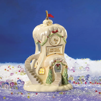 Lenox 750113 Who-Ville - Figura de Oficina Postal | Porcelana con detalles de oro de 24 quilates | Tamaño de 17,8 x 11,4 x 12,06 cm | Regalo coleccionable para fans de grinch |