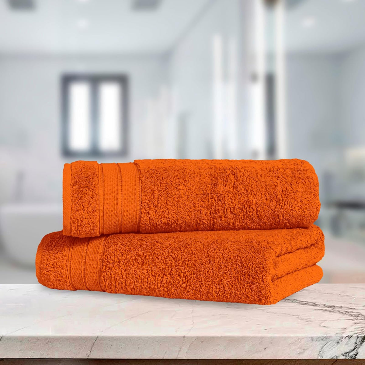 Elegant Comfort - Juego de Toallas de Palomitas de maíz de Tres líneas para baño de 27 x 54 Pulgadas, Paquete de 2 Toallas de baño de Alta Calidad, 100% algodón Turco, Suaves y duraderas, de Secado