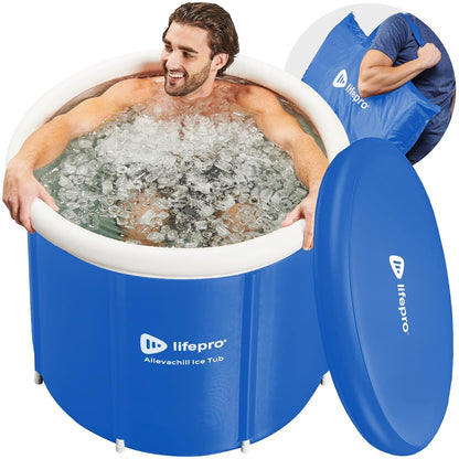 LifePro - Tina de Hielo portátil con Cubierta y Bolsa de Almacenamiento, Tina de Hielo para el hogar y Viajes para Atletas y Adultos, Tina de inmersión fría Duradera para sesiones de Terapia en el