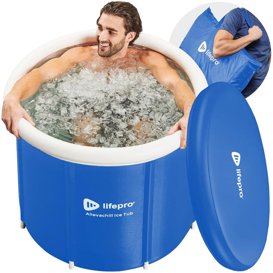 LifePro - Tina de Hielo portátil con Cubierta y Bolsa de Almacenamiento, Tina de Hielo para el hogar y Viajes para Atletas y Adultos, Tina de inmersión fría Duradera para sesiones de Terapia en el