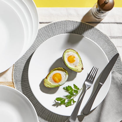 Corelle Vitrelle Juego de Vajilla 4-PC Dinner Plates | 10.25 pulgadas, resistente a virutas y grietas, color blanco, vidrio de triple capa, apto para lavaplatos y microondas