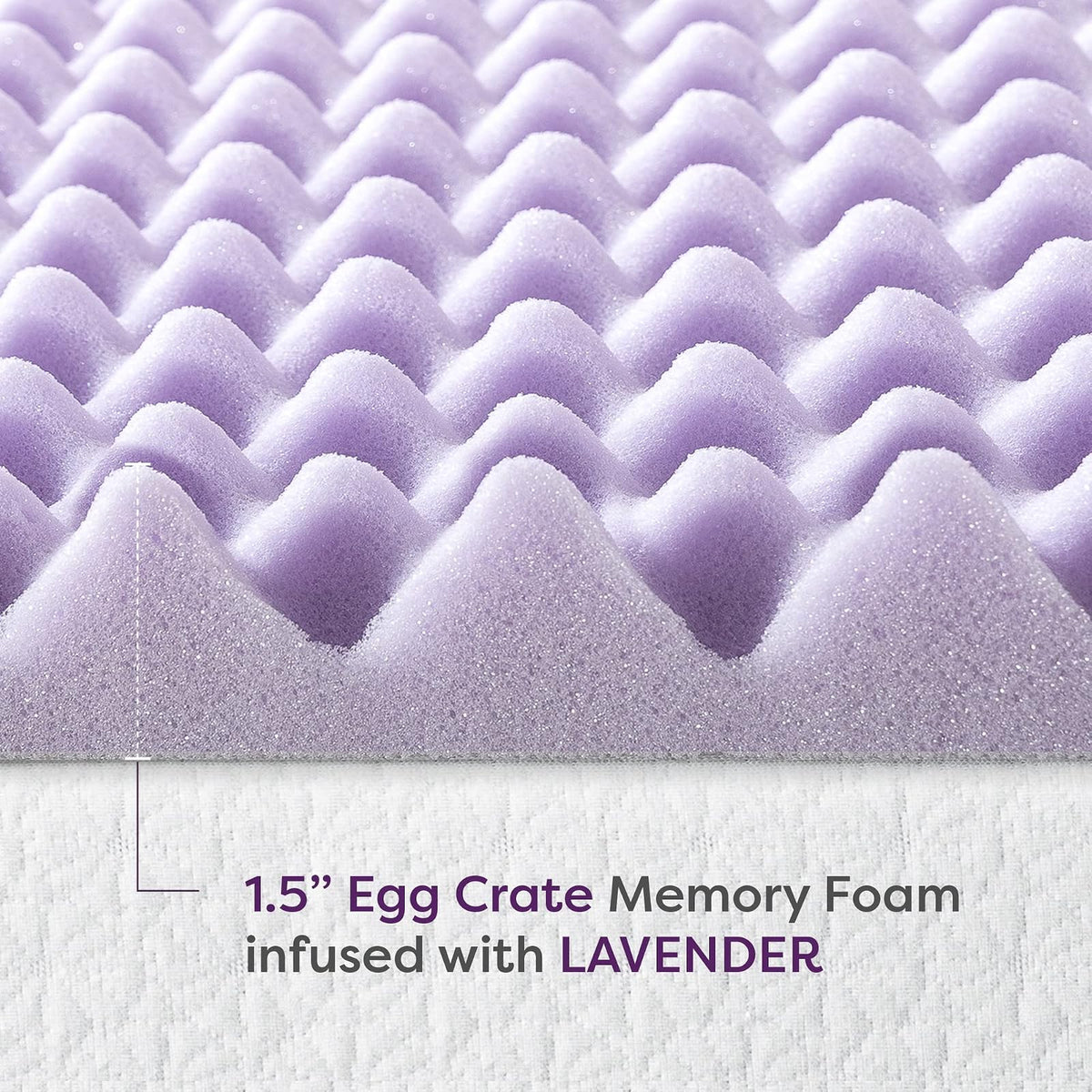 Best Price Mattress - Colchón de Espuma viscoelástica de 1.5 Pulgadas con infusión de Lavanda calmante, Certificado CertiPUR-US, Esencial para recámara, tamaño Queen