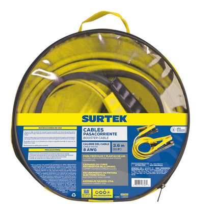 Surtek 107343 Juego de Cables para Pasar Corriente Calibre, 8 3.6 m