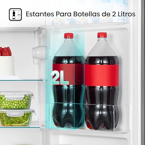 Hisense RR33D6AGX1- Frigobar,3.3 pies cúbicos,Gris | Estantes Para Botellas de 2 Litros, Termostato Ajustable, Congelador Independiente, 48x45x84cm(AnchoxLargoxAlto)