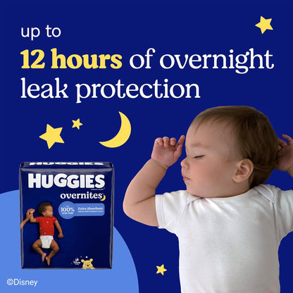 Huggies Overnites Nighttime Baby Diapers, Size 7 (41+ lbs), 60 Ct