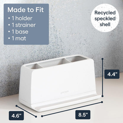 YouCopia The Ledge - Soporte para Cepillo para Polvo de Dientes, 3 Ranuras, Organizador de Cambiador de baño con Ranuras para Cables, Base extraíble y Almacenamiento para teléfonos, Pasta Dental y