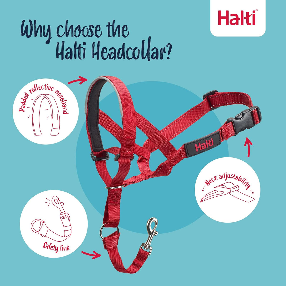 The Company Of Animals DCN11400 Size-1 Halti Head Halter/Collar, Red by Company of Animals
