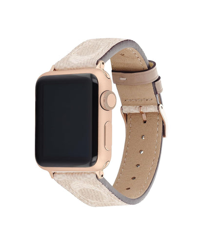 Coach - Apple Straps - Correa Para Mujer 14700059 - Lona Arena con Firma - Compatible 38/40/41 mm - Diseño Elegante y Moderno