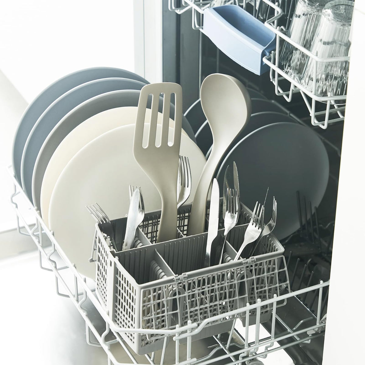 T-fal Juego de 4 utensilios cuchara, cucharón, espátula corta y espátula larga Resource, Hechos con 90% de materiales reciclados, K210S414