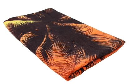 DII Toalla de Playa de algodón Rizado, Colorida, Suave, Absorbente y de Secado rápido, 30 x 60 Pulgadas, Palmeras de Puesta de Sol