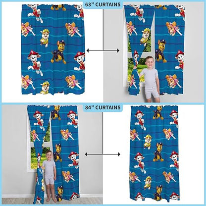 Franco Juego de Cortinas de Ventana para habitación de niños, 82 x 84 Pulgadas, Patrulla Canina