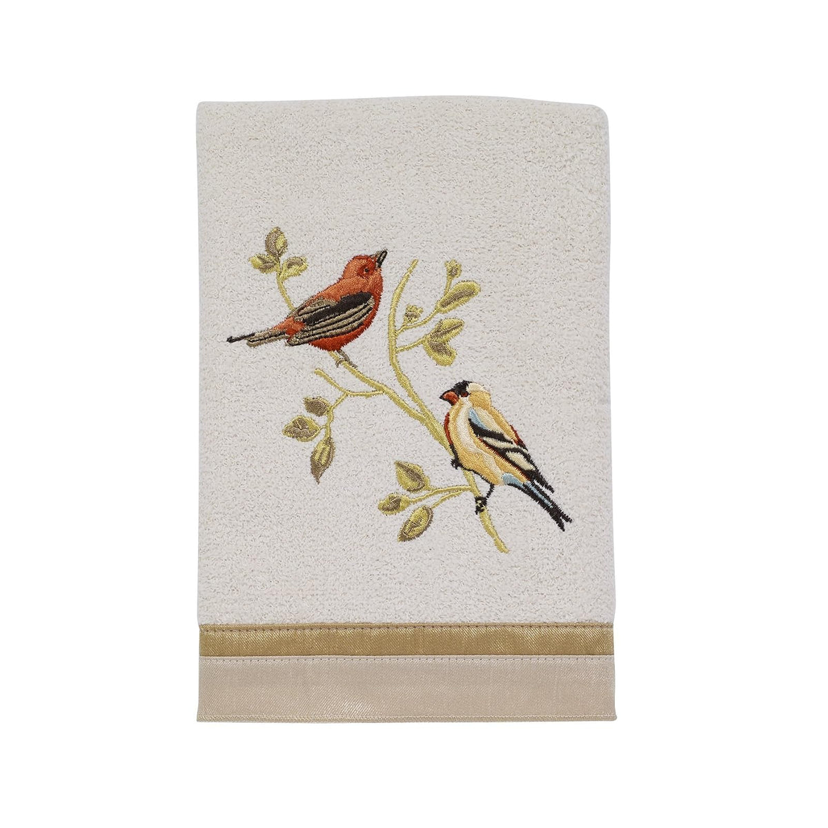 Avanti Linens - Toalla de Mano, algodón Suave y Absorbente, decoración de baño Natural (colección de pájaros Dorados), Marfil