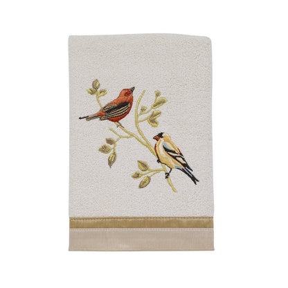 Avanti Linens - Toalla de Mano, algodón Suave y Absorbente, decoración de baño Natural (colección de pájaros Dorados), Marfil