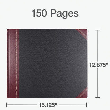 Boorum & Pease 25 Series - Libro de columnas, 24 columnas, 150 páginas, negro/rojo (25-150-24)