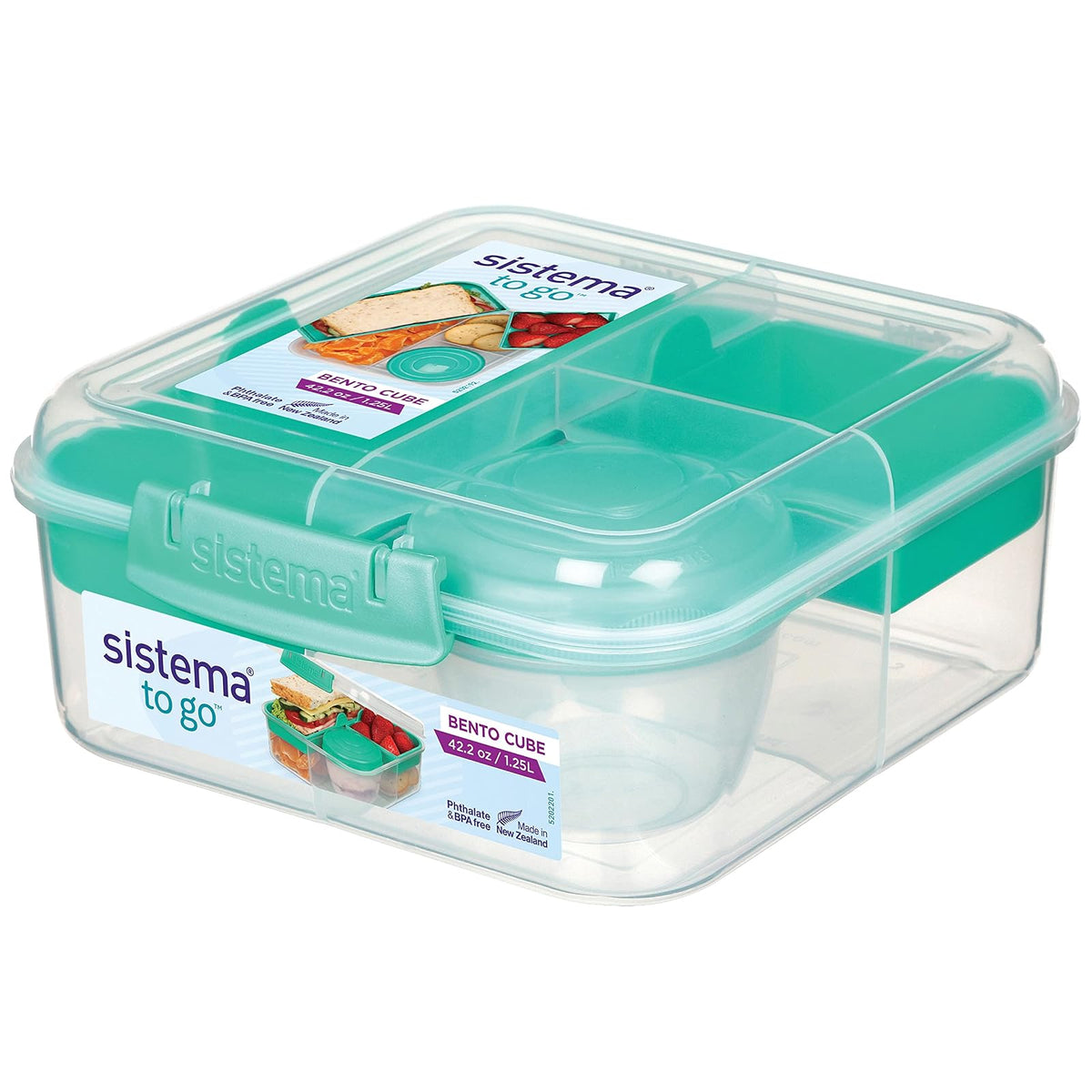 Sistema Bento Create To Go Contenedor de Alimentos con Divisores, 1.4 L - Paquete de 4 - 42.2 oz